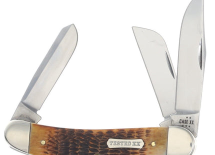 Case XX Burnt Amber Bone Rogers Jigged Bone Sowbelly Folding Knife CA51393 by Case®