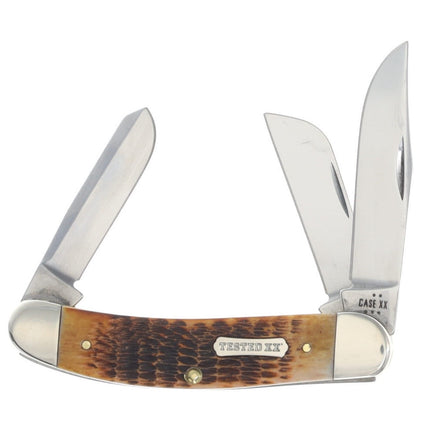 Case XX Burnt Amber Bone Rogers Jigged Bone Sowbelly Folding Knife CA51393 by Case®