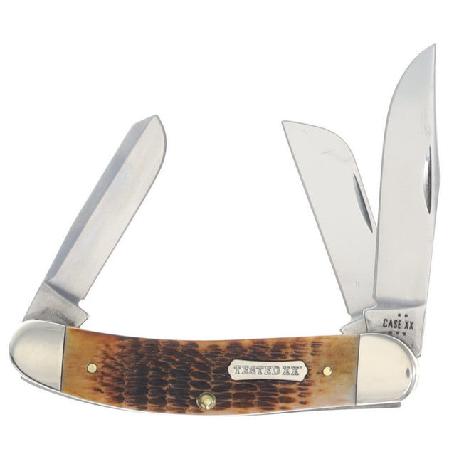 Case XX Burnt Amber Bone Rogers Jigged Bone Sowbelly Folding Knife CA51393 by Case®