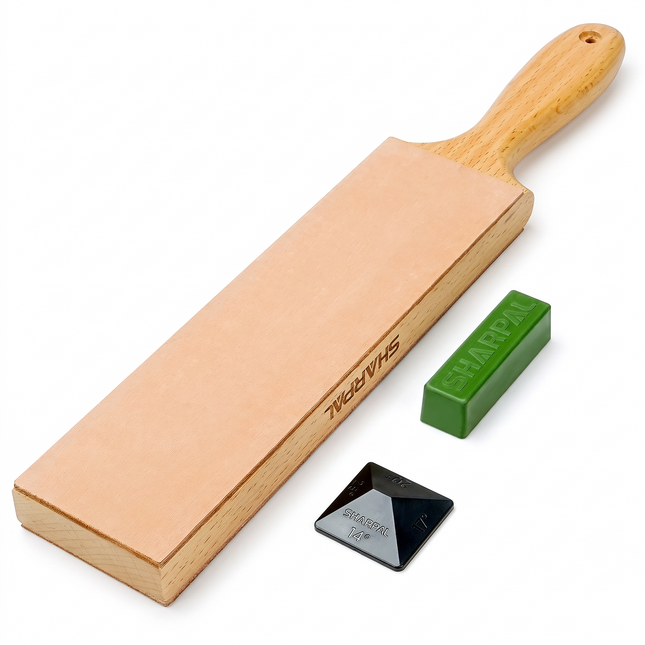Sharpal Double-Sided Leather Strop Kit with Polishing Compound & Angle Guide
