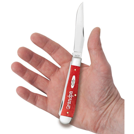 Case® | Embellished Smooth Dark Red Bone Trapper in Gift Tin by Case®