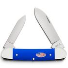 Razor Sharp AZ Case Royal Blue synthetic handle Canoe pocket knife with two mirror-polished Tru-Sharp steel blades