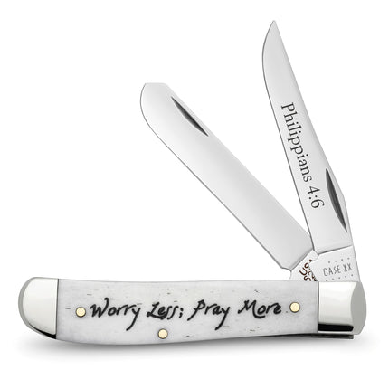 Case® Philippians 4:6 Natural Bone Mini Trapper