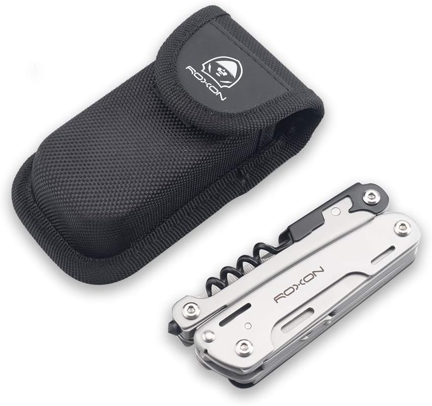 ROXON S801S STORM 19 in 1 multitool pliers EDC for Camping, Outdoor with Lockable Saw Blade with Nylon Case (S801S)