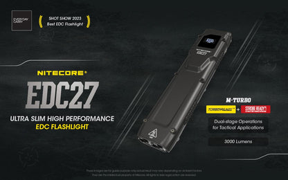 Nitecore EDC27 3000 Lumen Flashlight | USB Rechargeable & Slim