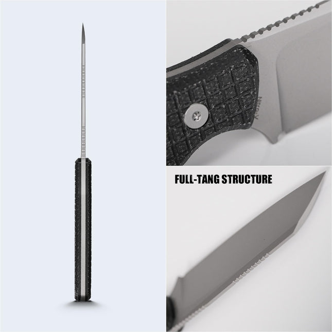 Vosteed EDC Fixed Blade Knife - 3.99’’ Nitro-V Blade with Sheath by Vosteed