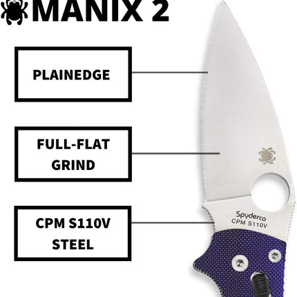 Spyderco Manix 2 Signature with CPM S110V Folding Knife by Spyderco