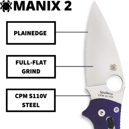 Spyderco Manix 2 Signature with CPM S110V Folding Knife by Spyderco