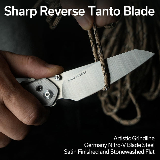 CIVIVI Vision FG Pocket Knife for EDC, Superlock Folding Knife with 3.54" Reverse Tanto by Civivi