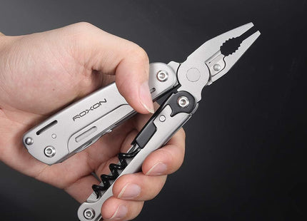 ROXON S801S STORM 19 in 1 multitool pliers EDC for Camping, Outdoor with Lockable Saw Blade with Nylon Case (S801S) by Roxon