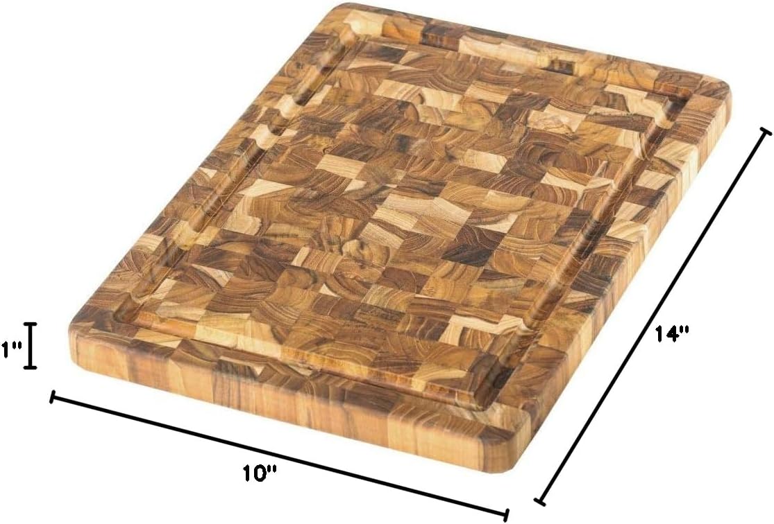 TeakHaus Scandi 14 x 10 Inch Rectangular End Grain Cutting Board