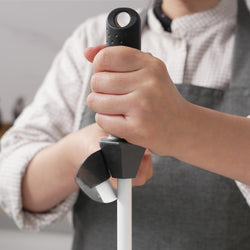 Total L.17.5-Inch/Rod L.12-Inch 3000-Grit Ceramic Sharpening Steel with Built-In Angle Guides