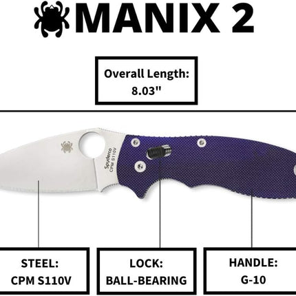 Spyderco Manix 2 Signature with CPM S110V Folding Knife by Spyderco