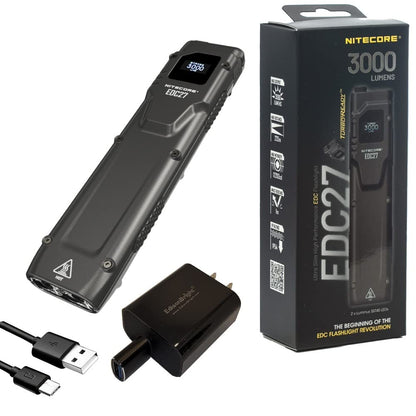 Nitecore EDC27 3000 Lumen Flashlight | USB Rechargeable & Slim