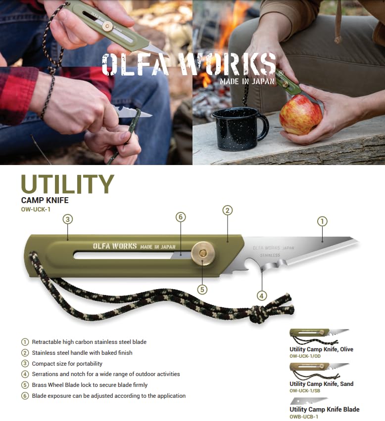 OLFA WORKS OW-UCK-1/SB Utility Camp Knife