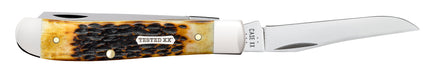 Case CA164 - Rogers Jigged Burnt Amber Bone CS Mini Trapper