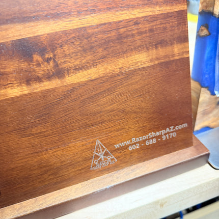 Acacia Wood Magnetic Knife Block Holder Hand Crafted By Razor Sharp AZ by Razor Sharp AZ