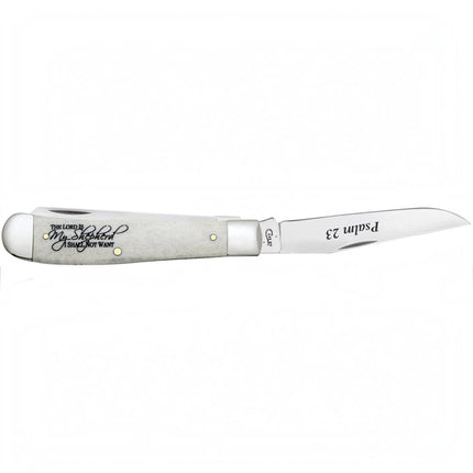 Case® | Religious Sayings Psalm 23 Smooth Natural Bone Trapper Knife