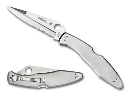 POLICE--STAINLESS STEEL/COMBO EDGE by Spyderco