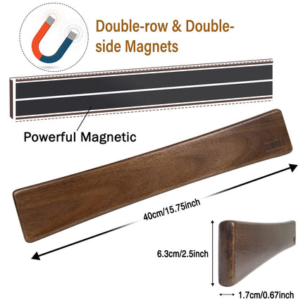 Magnetic Knife Strips, Magnetic Knife Holder for Wall 16 Inch, Acacia Wood by Razor Sharp AZ