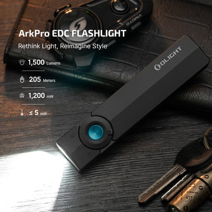 OLIGHT ArkPro 3R USB-C Pocket Flashlight, Matte Black NW by Olight