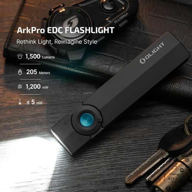 OLIGHT ArkPro 3R USB-C Pocket Flashlight, Matte Black NW
