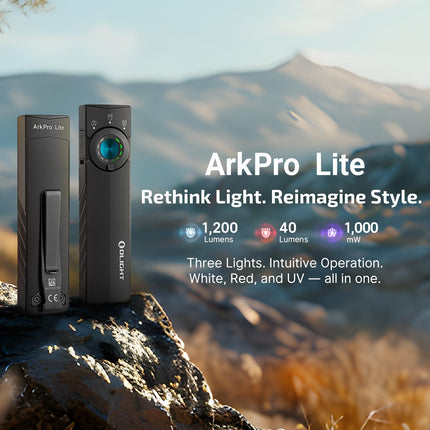 OLIGHT ArkPro Lite Flat Pocket Flashlight (Matte Black) by Olight
