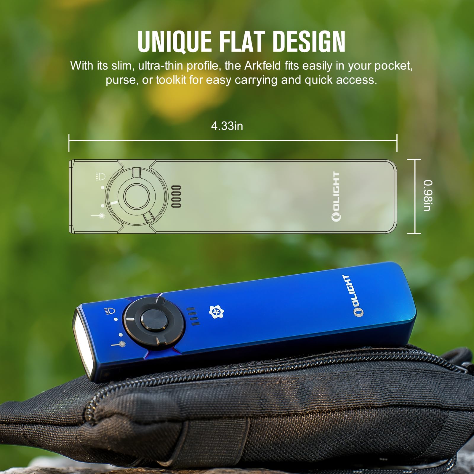 OLIGHT Arkfeld Flat Flashlight 1000 EDC-Taschenlampe mit Doppellichtquelle 