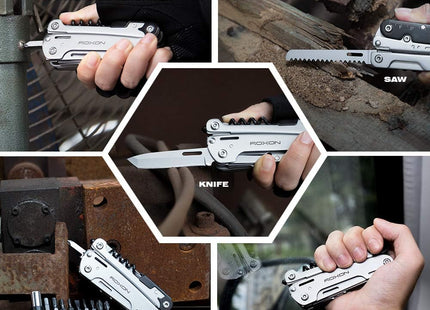 ROXON S801S STORM 19 in 1 multitool pliers EDC for Camping, Outdoor with Lockable Saw Blade with Nylon Case (S801S) by Roxon