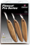 FLEXCUT Pro Series Wood Carving Tools, 3-Pack Kit with 1