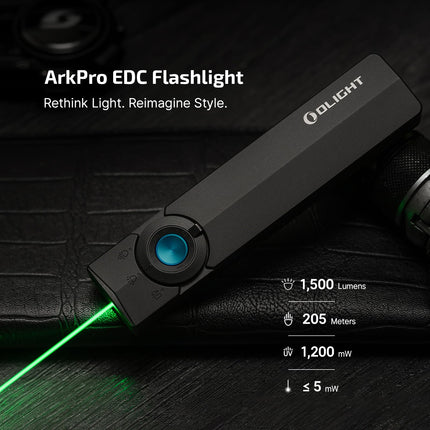 OLIGHT ArkPro 3R USB-C Pocket Flashlight, Matte Black NW by Olight