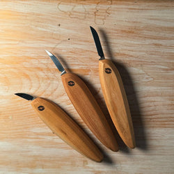 FLEXCUT Pro Series Wood Carving Tools, 3-Pack Kit with 1" Chip, 1-3/8" Detail, 1-5/8" Carving, Ergonomic Knife Handles (FP200)