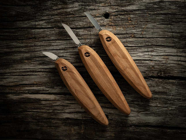 FLEXCUT Pro Series Wood Carving Tools, 3-Pack Kit with 1" Chip, 1-3/8" Detail, 1-5/8" Carving, Ergonomic Knife Handles (FP200) by Flex cut