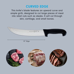 Messermeister Pro Series 10” Kullenschliff Scimitar Knife - Hollow Ground