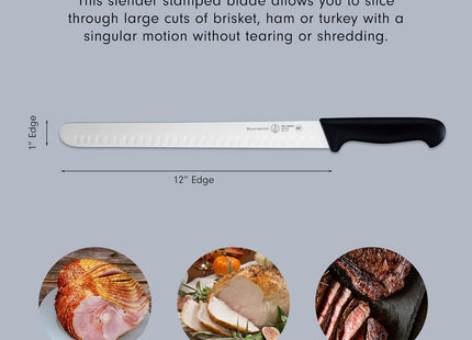 Messermeister Pro Series 12” Round-Tip Kullenschliff Slicer Knife by Messermeister
