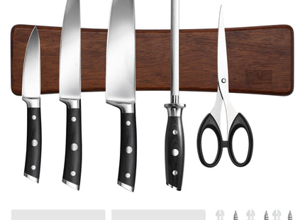 Magnetic Knife Strips, Magnetic Knife Holder for Wall 16 Inch, Acacia Wood