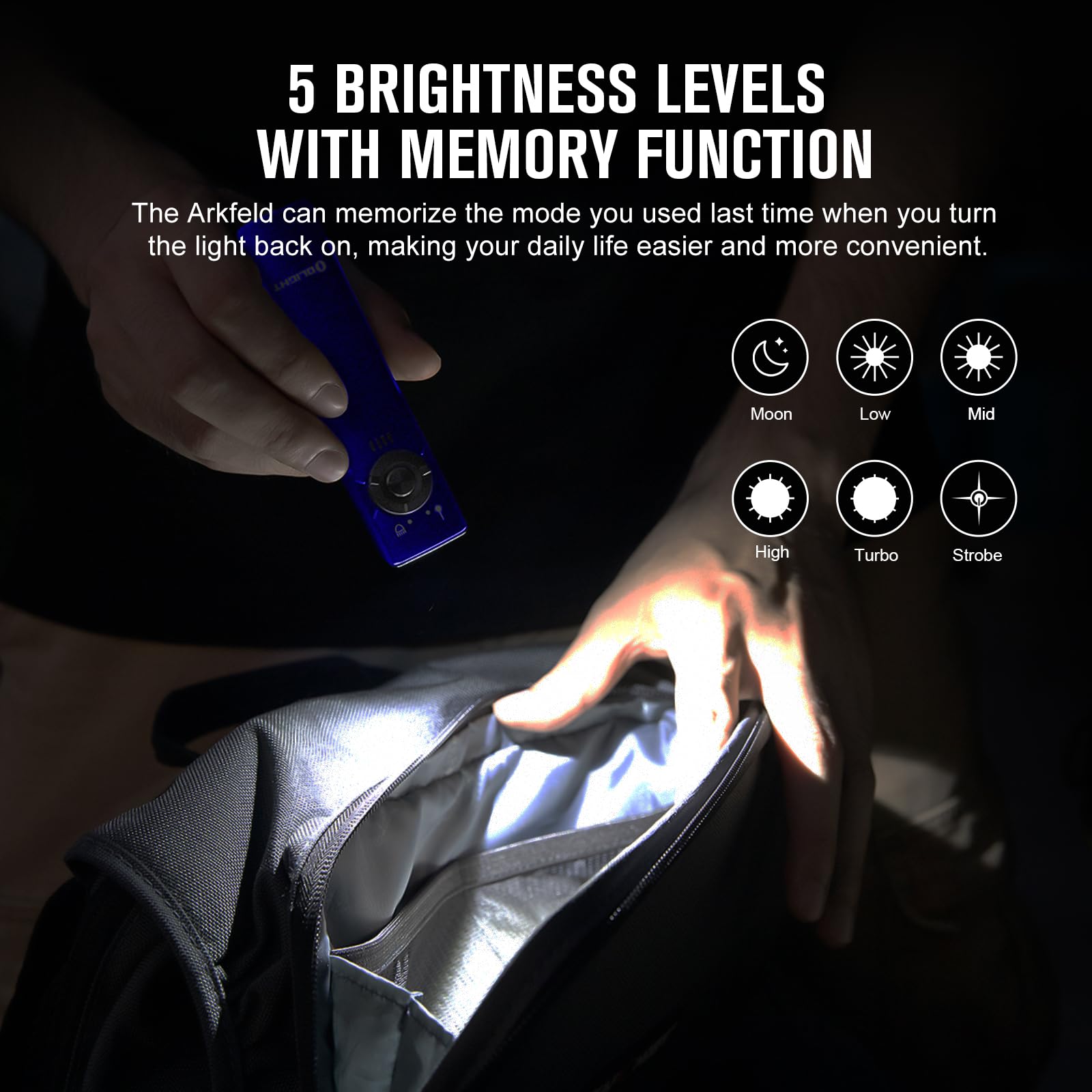 OLIGHT Arkfeld Flat Flashlight 1000 EDC-Taschenlampe mit Doppellichtquelle 