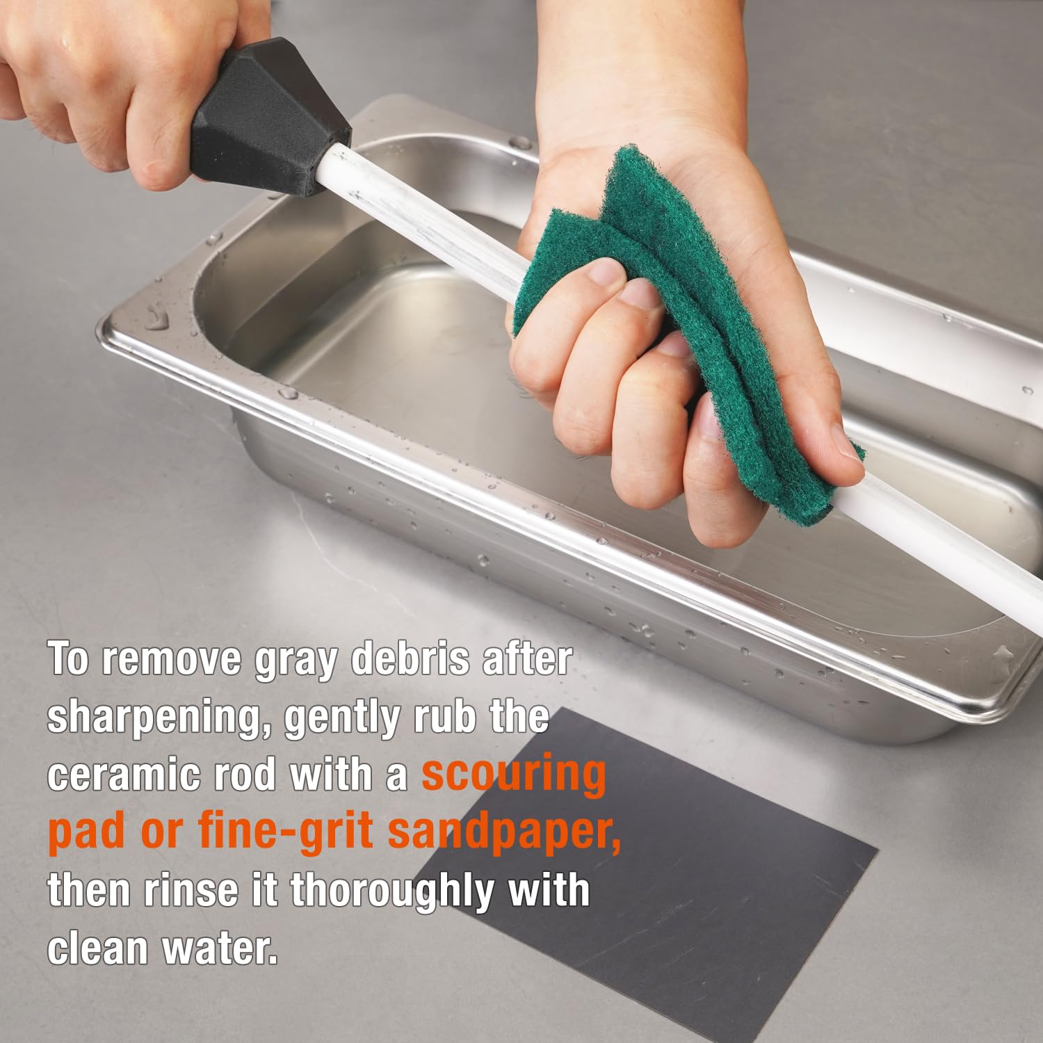 SHARPAL 17.5-Inch 3000-Grit Ceramic Sharpening Steel with Built-In Angle Guides