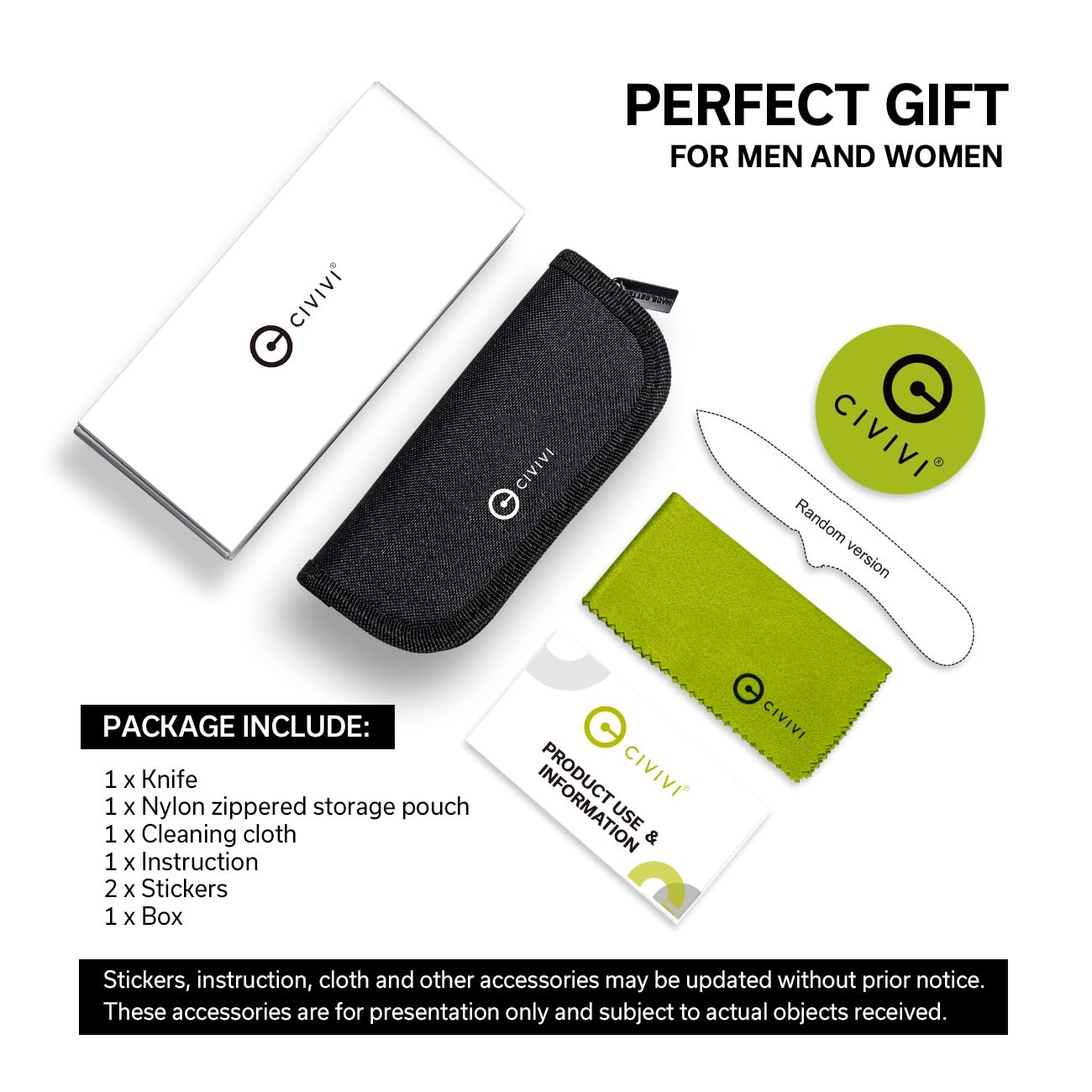 CIVIVI Elementum Pocket Knife, Folding Knife for EDC with 2.96