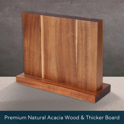 KITCHENDAO Luxury Acacia Magnetic Knife Block Holder with Enhanced Magnets