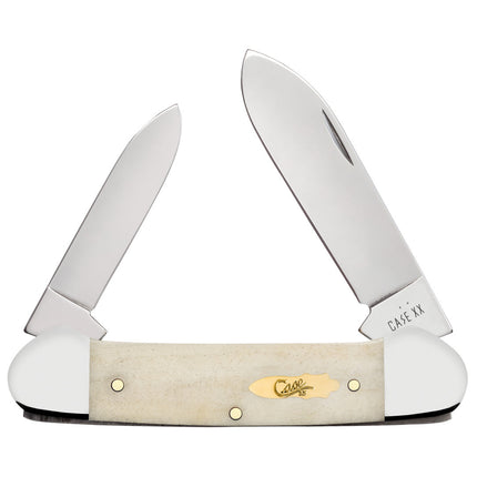 Case® Smooth Natural Bone Canoe Pocket Knife with Brass Shield