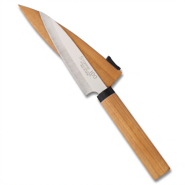 Kanetsune KC075 Fruit Knife 3.66" – 420J2 Steel, Pointed Tip, Wild Cherry Wood Handle