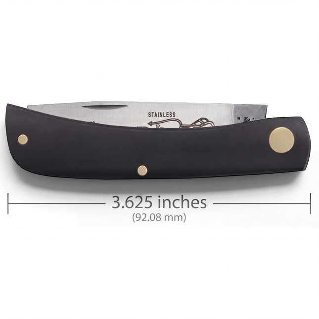 Case XX Sod Buster Jr Folding Pocket Knife – Tru-Sharp Stainless Skinner Blade, Black Synthetic Handle, Made in USA (CA095 / 2137SS)