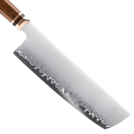 ZDP-189 Nakiri Kitchen Knife — 3-Layer Japanese Steel, Wood & Brass Handle
