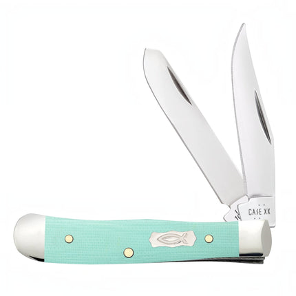 Case® Smooth Seafoam Green (Tiffany Blue) G-10 Tiny Trapper Pocket Knife