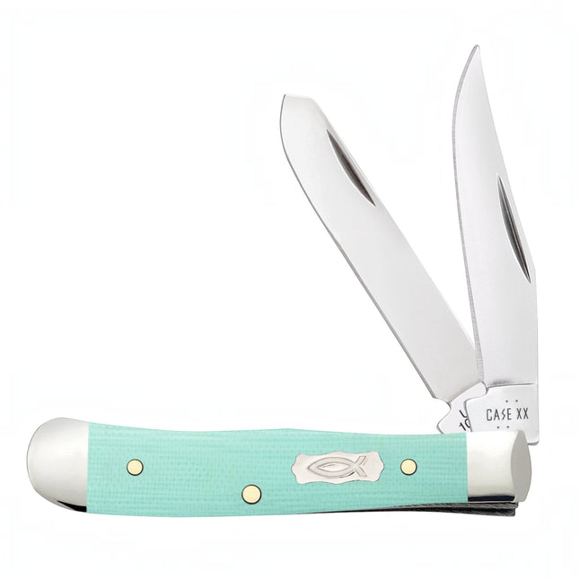 Case® Smooth Seafoam Green (Tiffany Blue) G-10 Tiny Trapper Pocket Knife