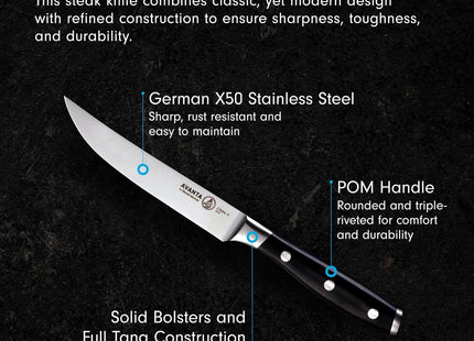 Messermeister Avanta 5” Fine Edge Steak Knife Set - Includes 4 Steak Knives by Messermeister