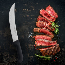Messermeister Pro Series 10” Kullenschliff Scimitar Knife - Hollow Ground