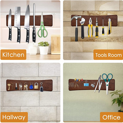 Magnetic Knife Strips, Magnetic Knife Holder for Wall 16 Inch, Acacia Wood by Razor Sharp AZ