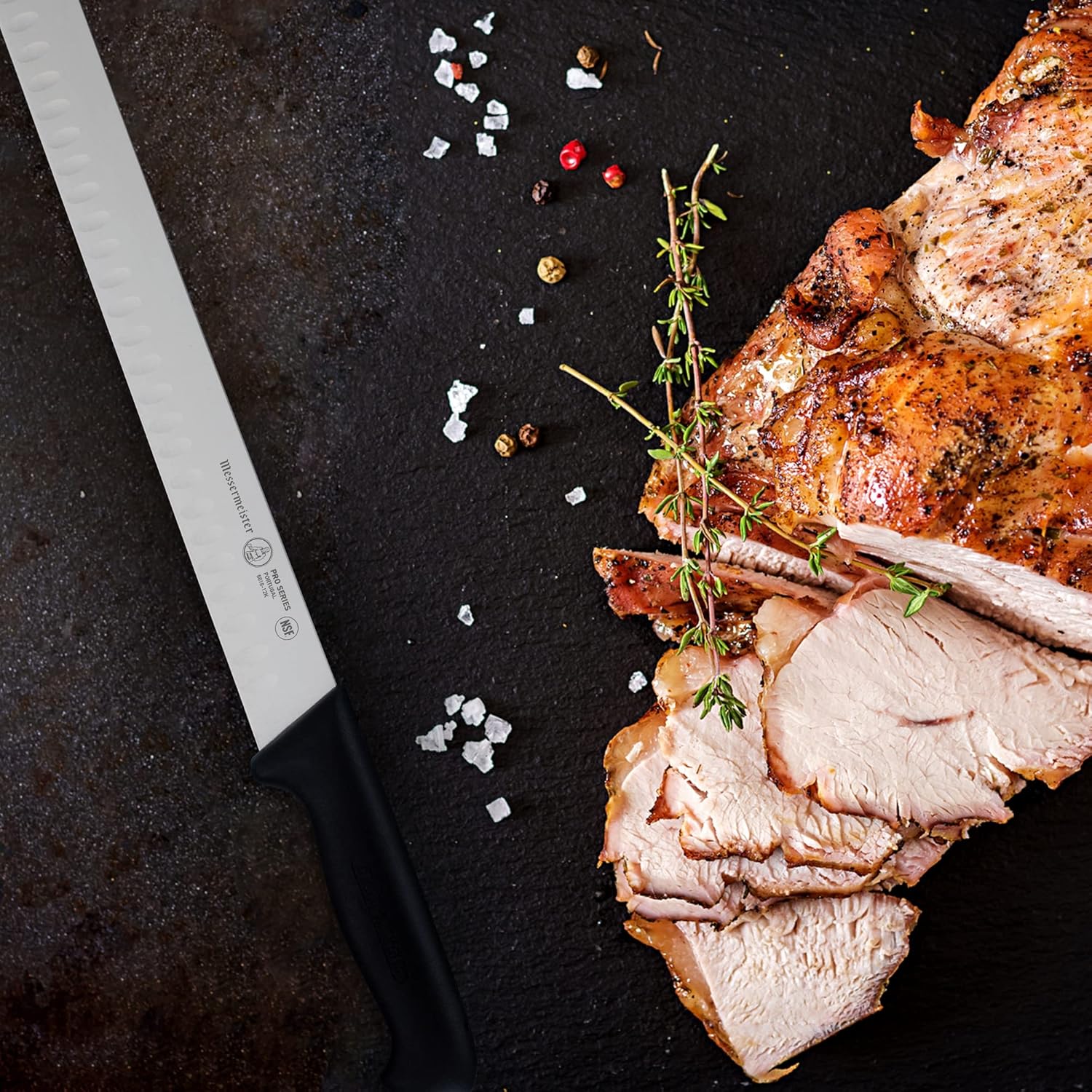 Messermeister Pro Series 12” Round-Tip Kullenschliff Slicer Knife